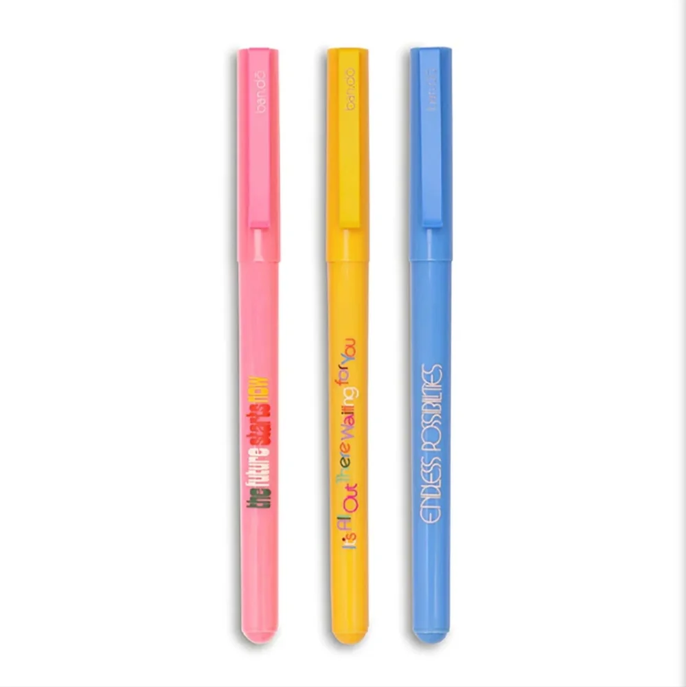 3/$20🌟 Ban.do Write On Pen Set of Three Black Ink Pens
